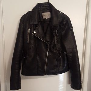 Thick Faux Leather Moto Jacket